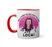Retro Bella Where The Hell Have You Been Loca Taza de color roja con mango a juego taza 330ml