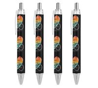 Retro Bicy-cles Heart Mountain - Bolígrafo retráctil de 0,5 mm, escritura suave con agarre cómodo, suministros de oficina para hombres y mujeres, 1 unidad como imagen 1