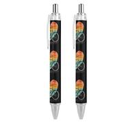 Retro Bicy-cles Heart Mountain - Bolígrafo retráctil de 0,5 mm, escritura suave con agarre cómodo, suministros de oficina para hombres y mujeres, 2 unidades como imagen 1