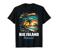 Retro Big Island Hawaii Sunset Vintage Vacaciones Souvenir Camiseta