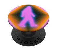 Retro Bigfoot Aura Psychedelic Rainbow Squatch Cryptozoology PopSockets PopGrip Adhesivo