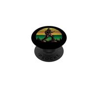 Retro Bigfoot Playing Electric Guitar Rock Sasquatch PopSockets PopGrip Adhesivo