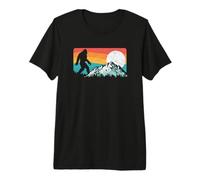 Retro Bigfoot Silhouette Rocky Mountains 80s Graphic Camiseta Premium