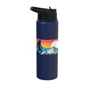 Retro Bigfoot Silhouette Rocky Mountains 80s Graphic Stainless Steel Insulated Water Bottle