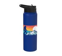 Retro Bigfoot Silhouette Rocky Mountains 80s Graphic Stainless Steel Insulated Water Bottle
