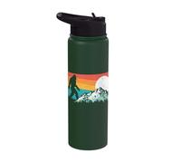 Retro Bigfoot Silhouette Rocky Mountains 80s Graphic Stainless Steel Insulated Water Bottle