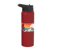 Retro Bigfoot Silhouette Rocky Mountains 80s Graphic Stainless Steel Insulated Water Bottle