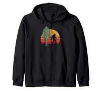 Retro Bigfoot Silhouette & Sequoia Believe! Sudadera con Capucha