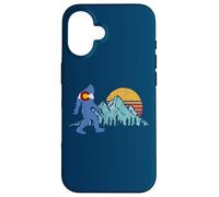 Retro Bigfoot Sun & Mountain State Flag of Colorado Graphic Carcasa para iPhone 16