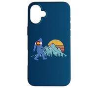 Retro Bigfoot Sun & Mountain State Flag of Colorado Graphic Carcasa para iPhone 16 Plus