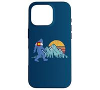 Retro Bigfoot Sun & Mountain State Flag of Colorado Graphic Carcasa para iPhone 16 Pro