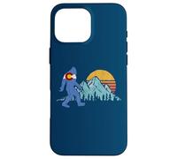 Retro Bigfoot Sun & Mountain State Flag of Colorado Graphic Carcasa para iPhone 16 Pro MAX