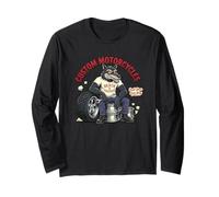 Retro Biker: Custom Motorcycles Lowbrow Wolf Rockabilly 50s Manga Larga
