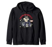 Retro Biker: Custom Motorcycles Lowbrow Wolf Rockabilly 50s Sudadera con Capucha