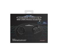 Retro-Bit BIG6 2.4 GHz SEGA Mega Drive Wireless Arcade Controller Pad for SEGA Mega Drive Original/Mini, Switch, PC & Mac - Black