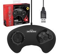 Retro-Bit BIG6 - Controlador USB Arcade para Sega Genesis Mini, Switch, PC, Mac, Steam, RetroPie, Raspberry Pi, puerto USB, color negro