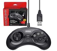Retro-Bit Mando USB oficial Sega Genesis con 8 botones para Sega Genesis Mini, Switch/Switch 2, PC, Mac, Steam, RetroPie, Raspberry Pi - Puerto USB (negro)