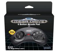Retro-Bit Official SEGA Mega Drive Controller 6-Button Arcade Pad for Sega Mega Drive/Genesis - Original Port - Black [Importación francesa]