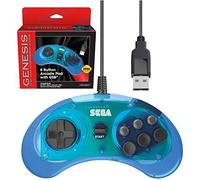 Retro-Bit SEGA Genesis - Controlador USB con cable de 6 botones - (azul | Producto oficial | Compatible con Sega Genesis Mini, PS3, PC, Mac, Steam, Switch