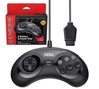 Retro-bit Sega Genesis - Mando Arcade Pad 6 botones para Sega Genesis (puerto original), color negro
