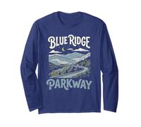 Retro Blue Ridge Parkway Vintage Style 80s National Park Manga Larga