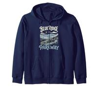 Retro Blue Ridge Parkway Vintage Style 80s National Park Sudadera con Capucha