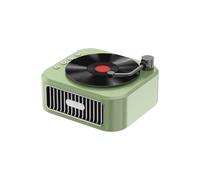 Retro Bluetooth 5.3 Speaker in the Style of an 18th Century Phonograph, 360 Stereo Sound, Green Vinyl Record