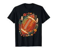 Retro Boho Football with Flowers Fall Camiseta