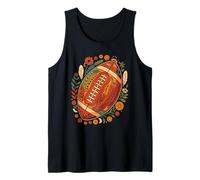 Retro Boho Football with Flowers Fall Camiseta sin Mangas