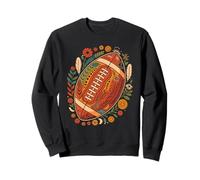 Retro Boho Football with Flowers Fall Sudadera