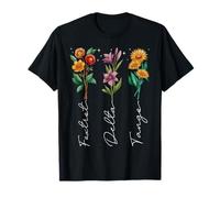 Retro Boho Funny Foxtrots Deltas Tangos Flor Hombres Mujeres Camiseta