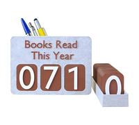 Retro Book Counter, Reading Accessories Display, 13.2x10.9x4.2cm Books Read with Manual, Vintage Style Library Sign, Educational Reading Tool with Build, Book Counter for School