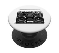 Retro Boom Box 80s 90s, Ghetto Blaster Reproductor de Cinta de Casete PopSockets PopGrip Adhesivo