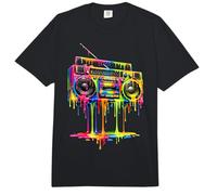 Retro Boombox Drip 1980s Street Art Graphic Comfort Colors Adult Heavyweight T-Shirt