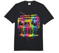 Retro Boombox Drip 1980s Street Art Graphic Comfort Colors Adult Heavyweight T-Shirt