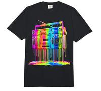Retro Boombox Drip 1980s Street Art Graphic Comfort Colors Adult Heavyweight T-Shirt