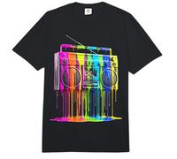 Retro Boombox Drip 1980s Street Art Graphic Comfort Colors Adult Heavyweight T-Shirt