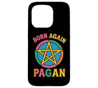 Retro Born Again Pagan Pentagrama Espiritualidad Basada en la Tierra Carcasa para iPhone 15 Pro