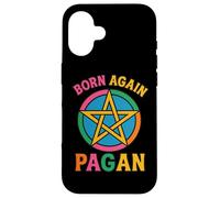 Retro Born Again Pagan Pentagrama Espiritualidad Basada en la Tierra Carcasa para iPhone 16