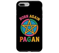 Retro Born Again Pagan Pentagrama Espiritualidad Basada en la Tierra Carcasa para iPhone 7 Plus/8 Plus
