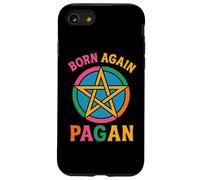 Retro Born Again Pagan Pentagrama Espiritualidad Basada en la Tierra Carcasa para iPhone SE (2020) / 7 / 8