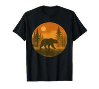 Retro Bosque Oso Vintage Naturaleza Desierto Al aire Camiseta