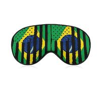 Retro Brasil bandera de Estados Unidos máscara de dormir cubierta de ojos para dormir con los ojos vendados con correa ajustable bloquea la luz nocturna viaje siesta para hombres y mujeres