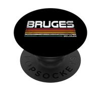 Retro Brujas Bélgica Ciudad Orgullo Brujas Vintage PopSockets PopGrip Adhesivo