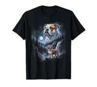 Retro Bulldog Aullando a la Luna 90s Bootleg Meme Puppy Dog Camiseta