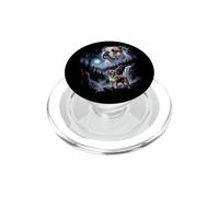 Retro Bulldog Aullando a la Luna 90s Bootleg Meme Puppy Dog PopSockets PopGrip para MagSafe