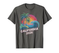 Retro California 2026 Vacaciones Surfer Trip Primos Cumpleaños Camiseta