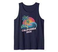 Retro California 2026 Vacaciones Surfer Trip Primos Cumpleaños Camiseta sin Mangas