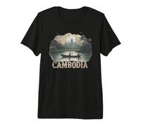 Retro Camboya Paisaje Vintage Recuerdo Camiseta Premium