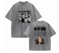 Retro Camiseta Alex Warren Merch 2026 Tour tee De Algodón Lavado Casual De Manga Corta Harajuku Moda Prenda De Vestir Unisex Verano Ropa-b||s